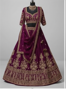 Varahi Sarees Red lehenga - Lehengas